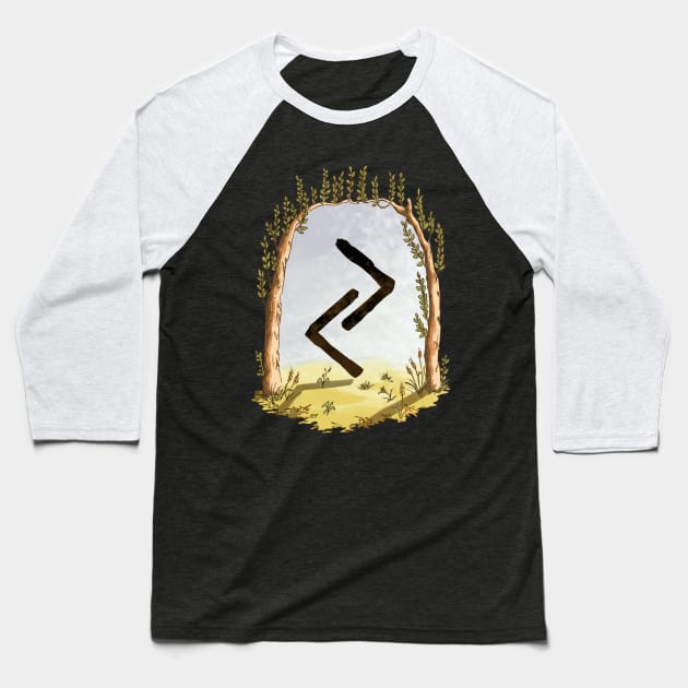 rune jera - magical symbol Baseball T-Shirt by Karolina Studena-art